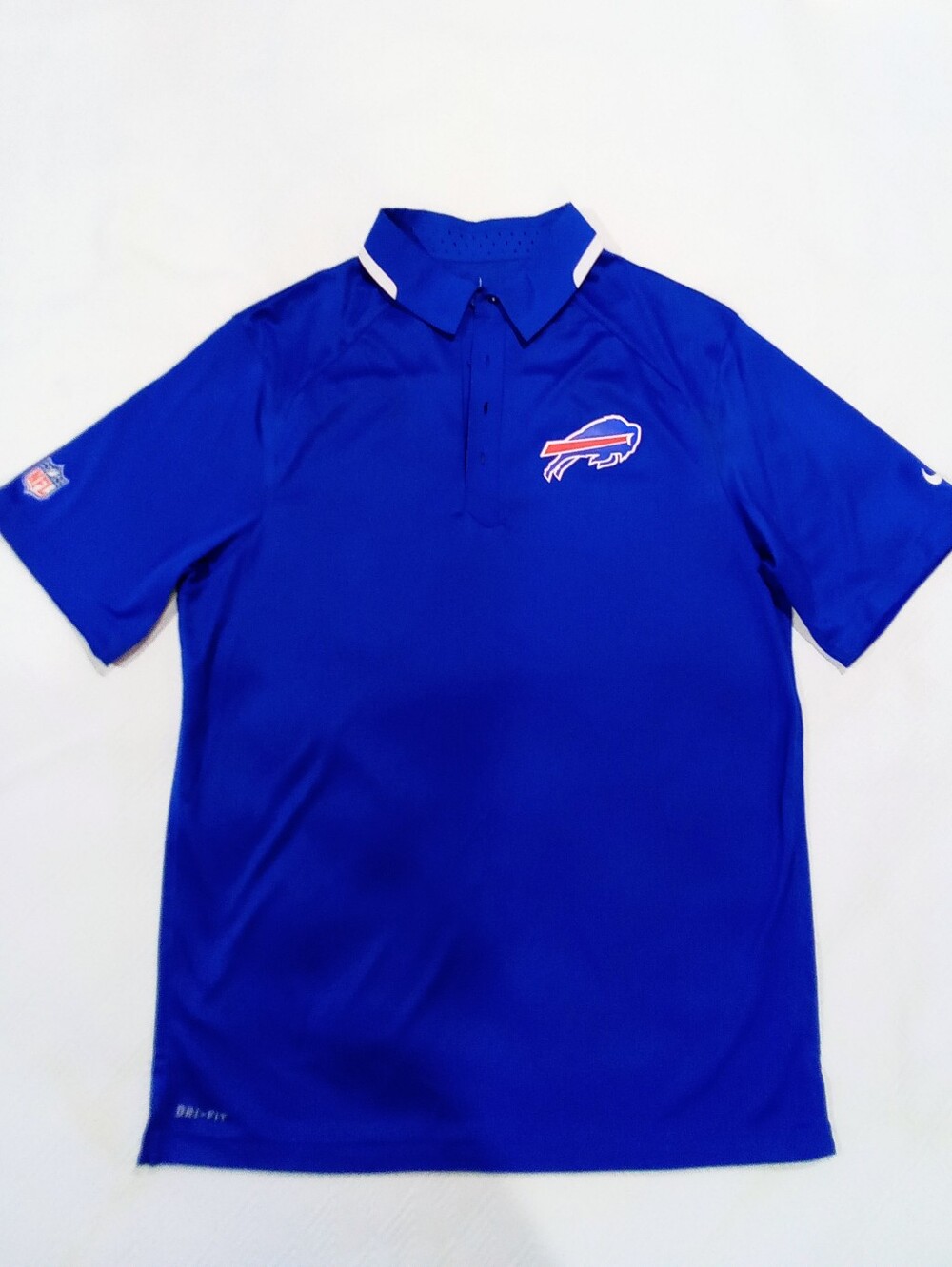 Nike Buffalo Bills Blue Polo with White Collar Trim